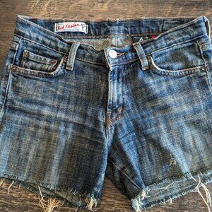 Red Engine Blue Denim Distressed Shorts Women's Size 26